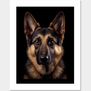 Cute German Shepherd - Look Into My Eyes Posters and Art